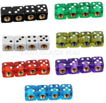4pcs Dice Shape Car Truck Wheel Tire Air Valve Stem Cover Dust Cap Bicycle Valve Drop Shipping