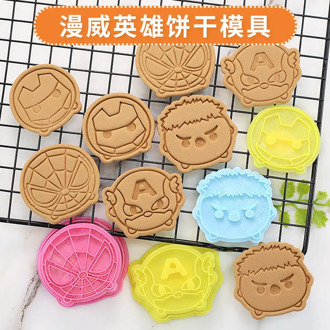 4pcs DISNEY Marvel Hero Cartoon Cookie Mold Iron Man Spiderman Captain America Avengers Fondant Baking Tools