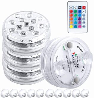 4Pcs Dompelpompen Led Licht Onderwater Disco Tub Met Afstandsbediening Voor Vijver Vaas Base Aquarium Garden Party decoratie