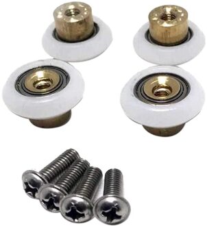 4Pcs Douche Deur Rollers Vervanging 7/8 Inch Badkamer Pan Glazen Schuifdeur Katrollen Schuifdeur Rollers 23Mm