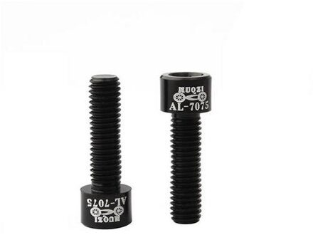 4Pcs Fiets Stuurpen Schroef Aluminium Mountain Road Fixed Gear Stuurpen Riser Bouten M5 * 17Mm rit Ridding Stem Schroef 2stk zwart
