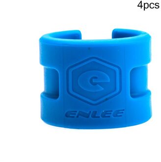 4Pcs Fietsen Stuur Tape Bevestiging Mouw Siliconen Rubber Anti-Skip Racefiets Stekkers Waterdichte Beschermende Ring blauw