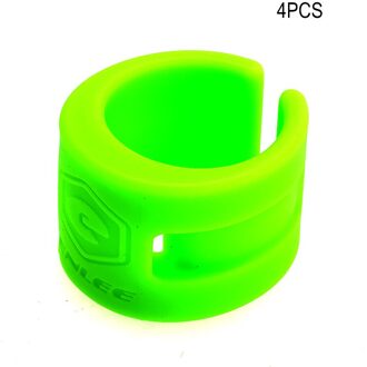 4Pcs Fietsen Stuur Tape Bevestiging Mouw Siliconen Rubber Anti-Skip Racefiets Stekkers Waterdichte Beschermende Ring groen