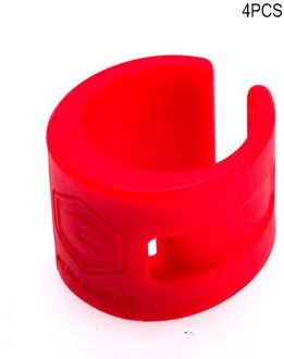 4Pcs Fietsen Stuur Tape Bevestiging Mouw Siliconen Rubber Anti-Skip Racefiets Stekkers Waterdichte Beschermende Ring rood