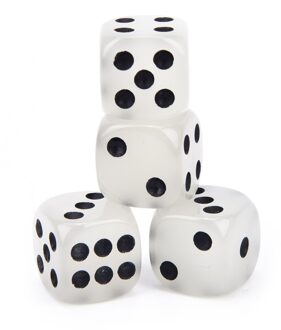 4Pcs Filet Zwarte Pips Lichtgevende Dobbelstenen 6 Zijden Voor Bordspel Night Bar Ktv 14Mm