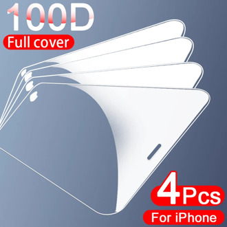 4PCS Full Cover Protective glass on For iPhone 11 Pro Max X XR XS MAX tempered Glass Film On iPhone 12 Pro Mini Screen Protector