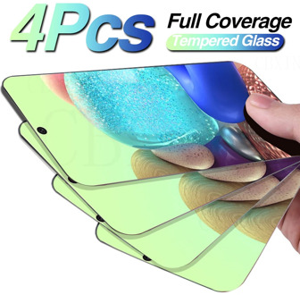 4PCS Full Cover Protective Glass On For Samsung Galaxy A20 A50 A20E A50S A51 A71 Screen Protector A70 A10 A30S A40 A60 A80 Glass