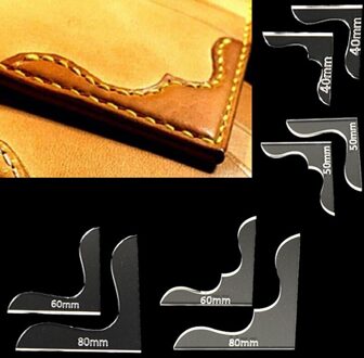 4Pcs Full Size Lederen Craft Acryl Tas Portemonnee Hoek Decoratie Patroon Stencil Template Naaien Tool Accessoires