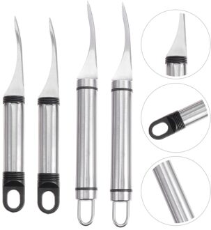 4Pcs Garnalen Deveiner Gereedschap Zeevruchten Dunschiller Rvs Garnalen Cleaner