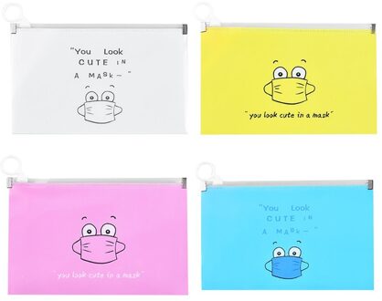 4Pcs Gezicht Maskers Zak Draagbare Cover Houder Opbergdoos Case Besparen Reizen Tijdelijke Organizer Container Zakken veelkleurig