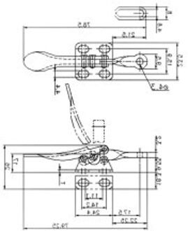 4Pcs GH201A Horizontale Verticale Toggle Clamp Quick-Release 27Kg Hand Clip Tool Toggle Clamp Quick-Release toggle Klemmen Set