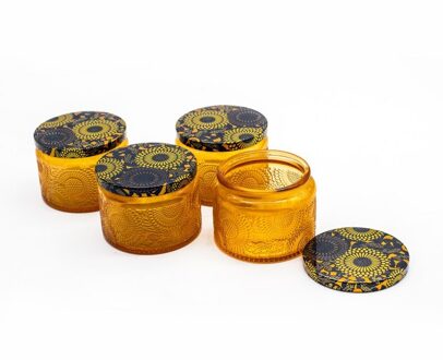 4Pcs Glas Container Potten Voor Kaarsen Maken Materiaal Lege Kaars Jar Kit Kleurrijke Kaars Maken Levert Accessoires 4stk amber
