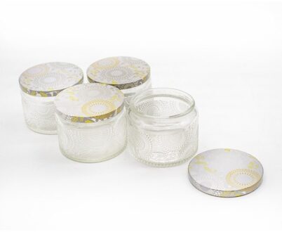 4Pcs Glas Container Potten Voor Kaarsen Maken Materiaal Lege Kaars Jar Kit Kleurrijke Kaars Maken Levert Accessoires 4stk doorzichtig