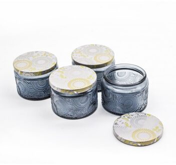 4Pcs Glas Container Potten Voor Kaarsen Maken Materiaal Lege Kaars Jar Kit Kleurrijke Kaars Maken Levert Accessoires 4stk grijs