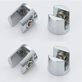 4pcs Glass Clamp Glass Plated Brackets Zinc Alloy Chrome finish Shelf Holder Support Brackets Clamps For 6-8mm/ 8-10mm/ 10-12mm