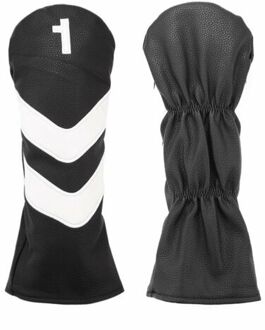 4Pcs Golf Hout Club Head Covers Driver Fairway Woods Hybrid Headcovers Ut Club Headcovers Voor Tm Sc Ob zwart Driver hoes