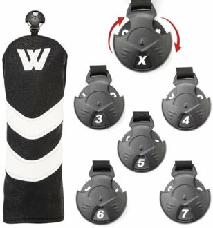 4Pcs Golf Hout Club Head Covers Driver Fairway Woods Hybrid Headcovers Ut Club Headcovers Voor Tm Sc Ob zwart Fairway hoes