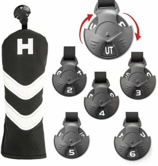 4Pcs Golf Hout Club Head Covers Driver Fairway Woods Hybrid Headcovers Ut Club Headcovers Voor Tm Sc Ob zwart Hybrid hoes