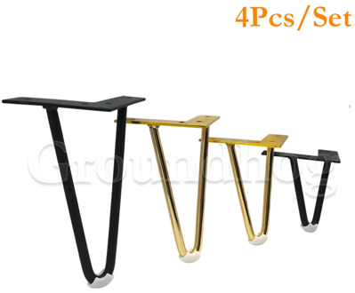4Pcs Heavy Duty Hairpin Furniture Legs Metal Home DIY Projects for Nightstand Coffee Table Desk etc with Rubber Floor Protectors