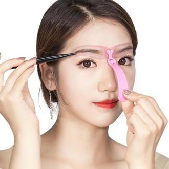 4pcs Hergebruik Wenkbrauw Pincet Vormgeven Grooming Eye Brow Make Up Pinzette Template Herbruikbare Lady Wenkbrauwen Lash Pincet