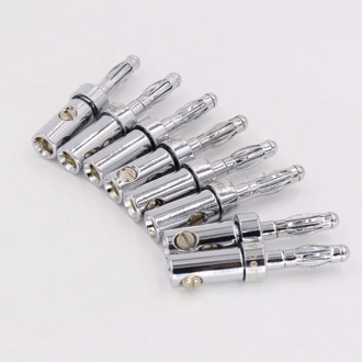 4pcs Hi End Rhodium plated spring Banana plug for DIY speaker cable without logo