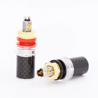 4PCS High Quality Carbon Fiber Rhodium Plated Binding Post Speaker Amplifier Terminal Binding Post HI END Grade