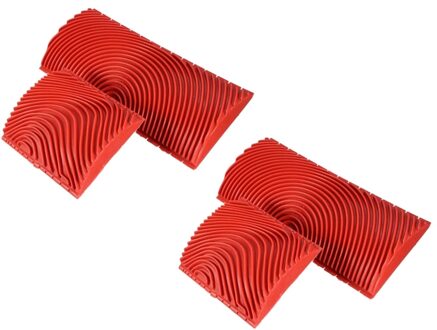 4Pcs Hout Korrelen Roller Rubber Patin Schilderij Effecten Diy Muur Decoratie Gereedschappen