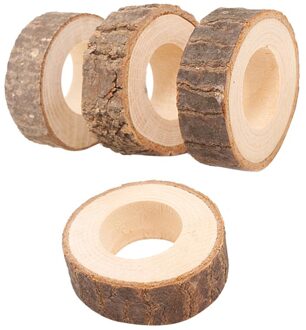 4Pcs Houten Servetringen Decoratieve Servet Houders Serviette Gespen Voor Bruiloft Diner