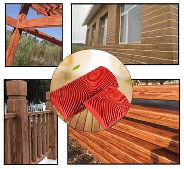 4Pcs Houtnerf Tool Muur Empaistic Rubber Vierkante Graining Patroon Stempel Tool Voor Muurschildering Decoratie Diy