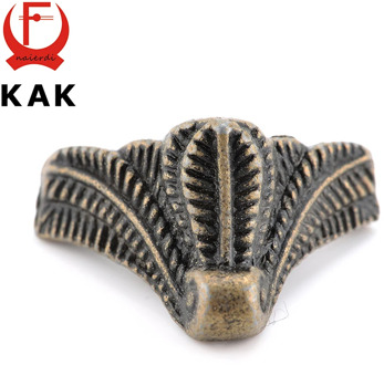 4PCS KAK Antique Corner Protector Bronze Jewelry Chest Box Wooden Case Decorative Feet Leg Metal Corner Bracket Hardware