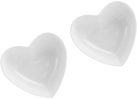 4Pcs Keramische Relish Plaat Hartvormige Kruiden Schotel Snack Plaat Mini Voedsel Dompelen Bowls Voorgerecht Platen wit 1