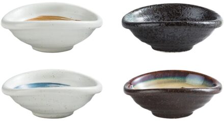 4Pcs Keramische Schotel Kruiden Mini Plaat Dompelen Saus Azijn Kom Keuken Gadget