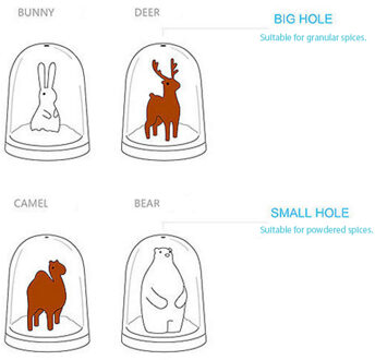 4pcs Keuken Benodigdheden Vier dier Kruidkruik Creatieve Dieren Kruiden Fles Zout Suiker Peper Shaker Koken Gereedschap