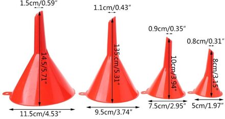 4Pcs Kleine Auto Tanken Trechter Benzine Motorolie Additief Motorfiets Farm Machine Gebruik Handige Anti-Lekkage Filler