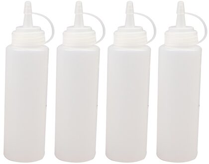 4Pcs Knijp Squirt Kruiderij Flessen Salade Saus Dispenser Ketchup Cruet