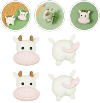 4Pcs Koe Vorm Pushpins Mooie Punaises Decoratieve Pushpins Voor Kurk