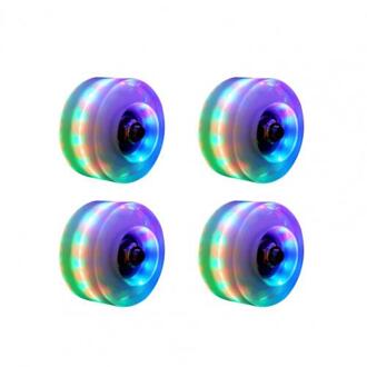 4Pcs Lichtgevende Flash Rolschaatsen Skateboard Wielen Met Lager Magnetische Kern Lichtgevende Flash Roller rood blauw groen