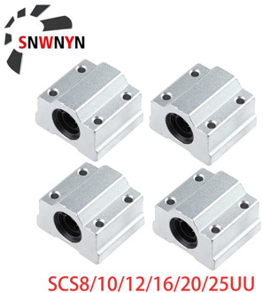 4PCS Linear Bearing Slider SC8UU SCS8UU SC10UU SCS12UU 16UU 20UU 25UU Linear Shaft Motion Ball Block Bushing CNC 3D Printer Part