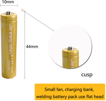 4pcs Liter Energie Batterij 3.7v 380mah Hoge Capaciteit 10440 Li-Ion Oplaadbare Batterij Aaa Batterij Voor Led Zaklampen koplampen