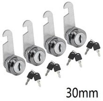 4Pcs Lock Barrel Lade Cam Lock Deurslot Voor Kast Thuis Keyed Lock Locker 20mm