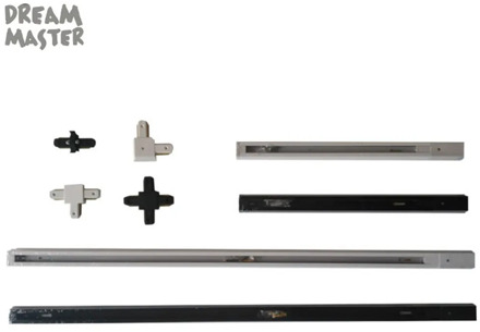 4pcs/lot 0.5m 1m black white 2 wire track rail straight L T X cross connector jointer for 2 wire track light LED spotlight rails