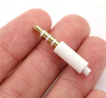 4pcs/lot 3.5mm Stereo Headset Plug With Tail 4 Pole 3.5 Mm Audio Plug Jack Adaptor Connector For Iphone White