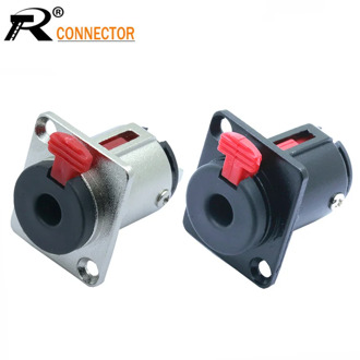 4pcs/lot 6.35mm Jack 1/4 inch Stereo TRS Female Jack Socket 2-hole Panel Mount Audio Microphone MIC Cable Terminal Chassis