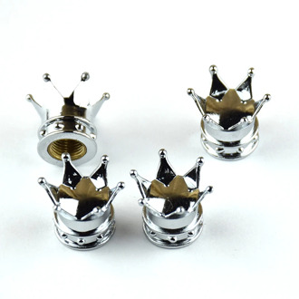 4pcs/lot Bicycle Tire Valve Caps Universal Dustproof Gold Crown Tyre Wheel Stem Air Valve Caps Tire Valve Auto Truck Bike