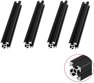 4pcs/lot BLACK 2020 Aluminum Profile European Standard Anodized Extrusion Linear Rail 200 350 800 mm Length for CNC 3D Printer