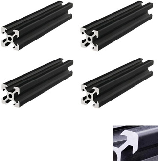 4pcs/lot BLACK 2020 V-slot European Standard Anodized Aluminum Profile Extrusion Linear Rail for CNC 3D Printer