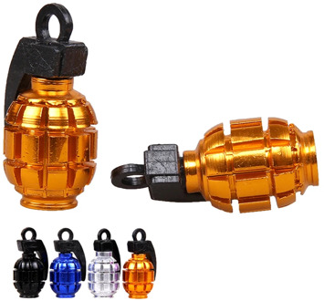 4Pcs/Lot Car Truck Motorcycle Accessories Bike Valve Cap Grenade Design Aluminum Alloy Car Tire Wheel Valve Stem Caps 8