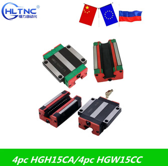 4pcs/lot HGH15CA HGW15CC slider block HGH15 CA HGW15 CA HGW15 CC match use HGR15 linear guide for linear rail CNC diy parts