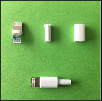4pcs/lot Lightning Dock USB Plug with Chip Board and no Chip Board YT2157Y DIY Assembled Charging Cable Making Telephone Use