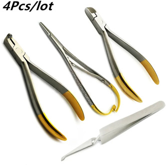 4Pcs/lot Orthodontic Distal TC Hard Wire Cutter Mathieu Needle Holder TC Bracket Tweezers